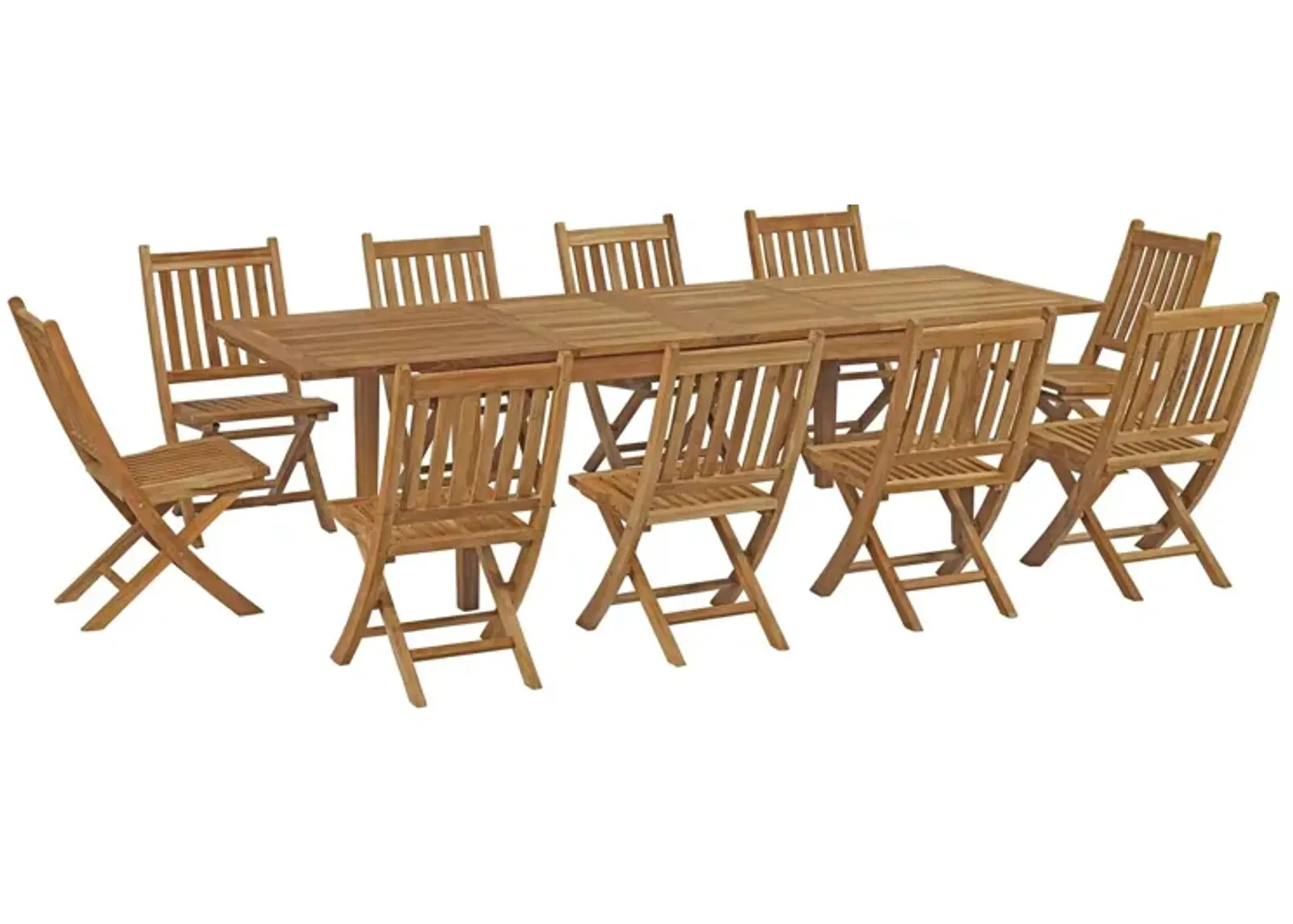 Marina 11 Piece Outdoor Patio Teak Dining Set