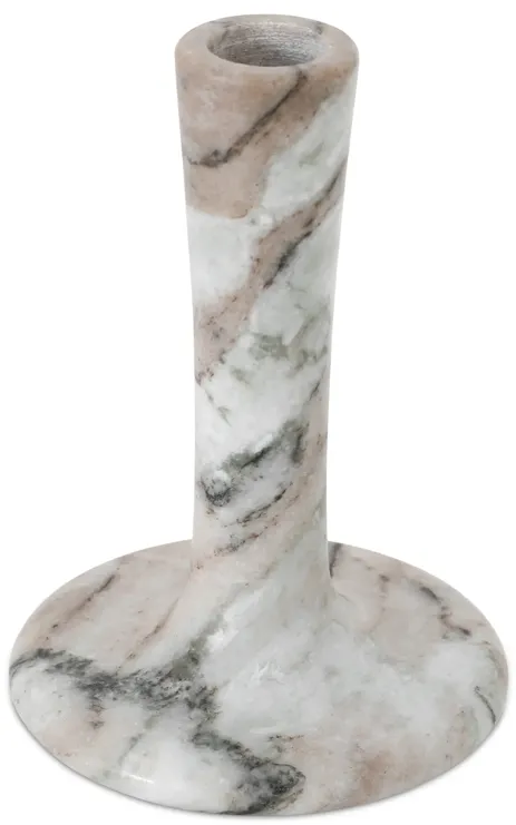 East Tall Candle Holder Brown Torrent Marble