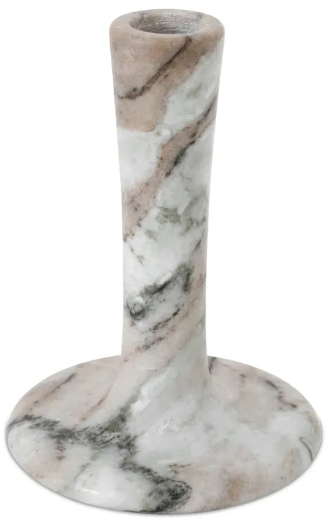 East Tall Candle Holder Brown Torrent Marble