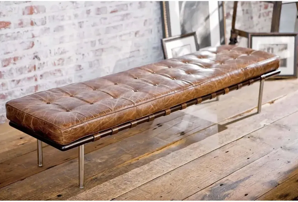 Tufted Gallery Bench (Cigar)