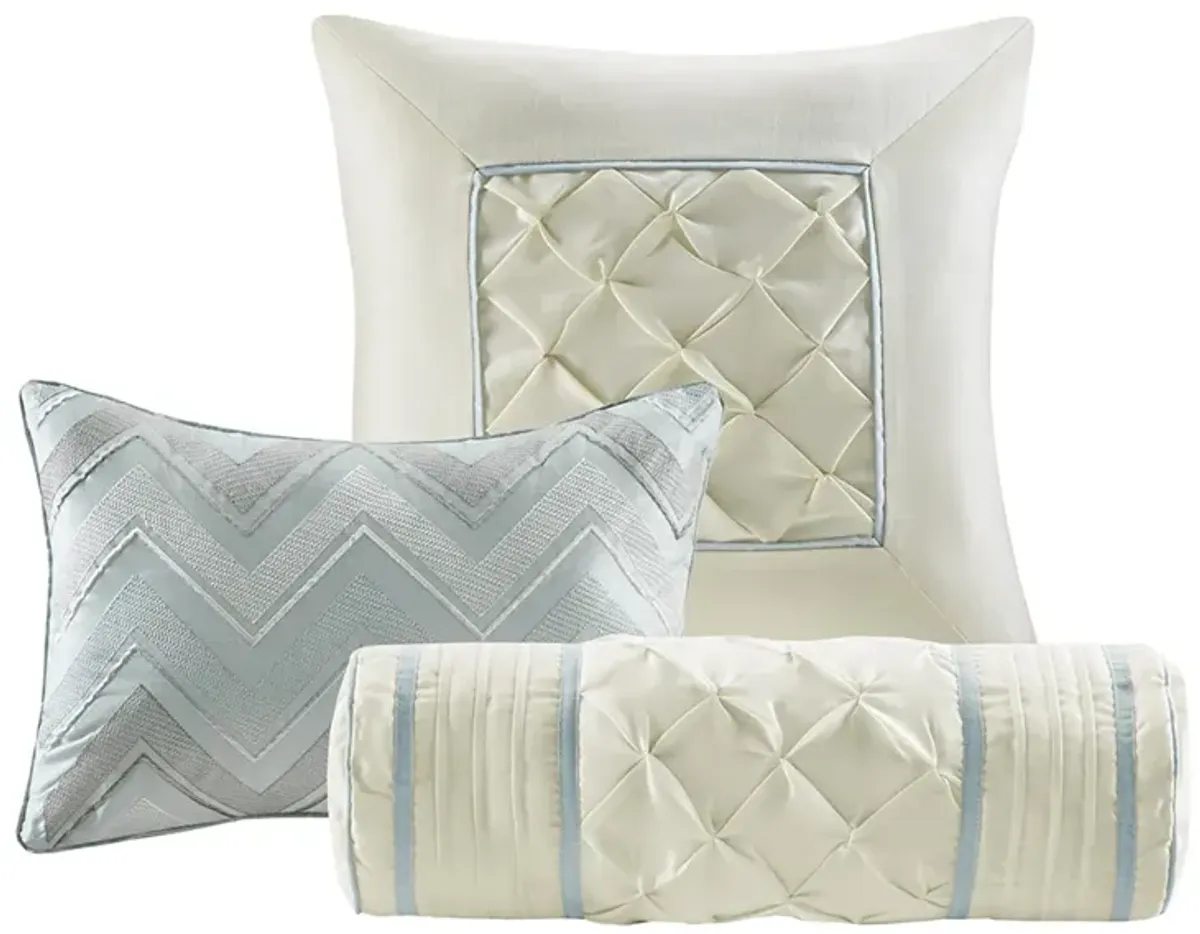 Madison Park Laurel Seafoam 7 Piece Tufted Comforter Set