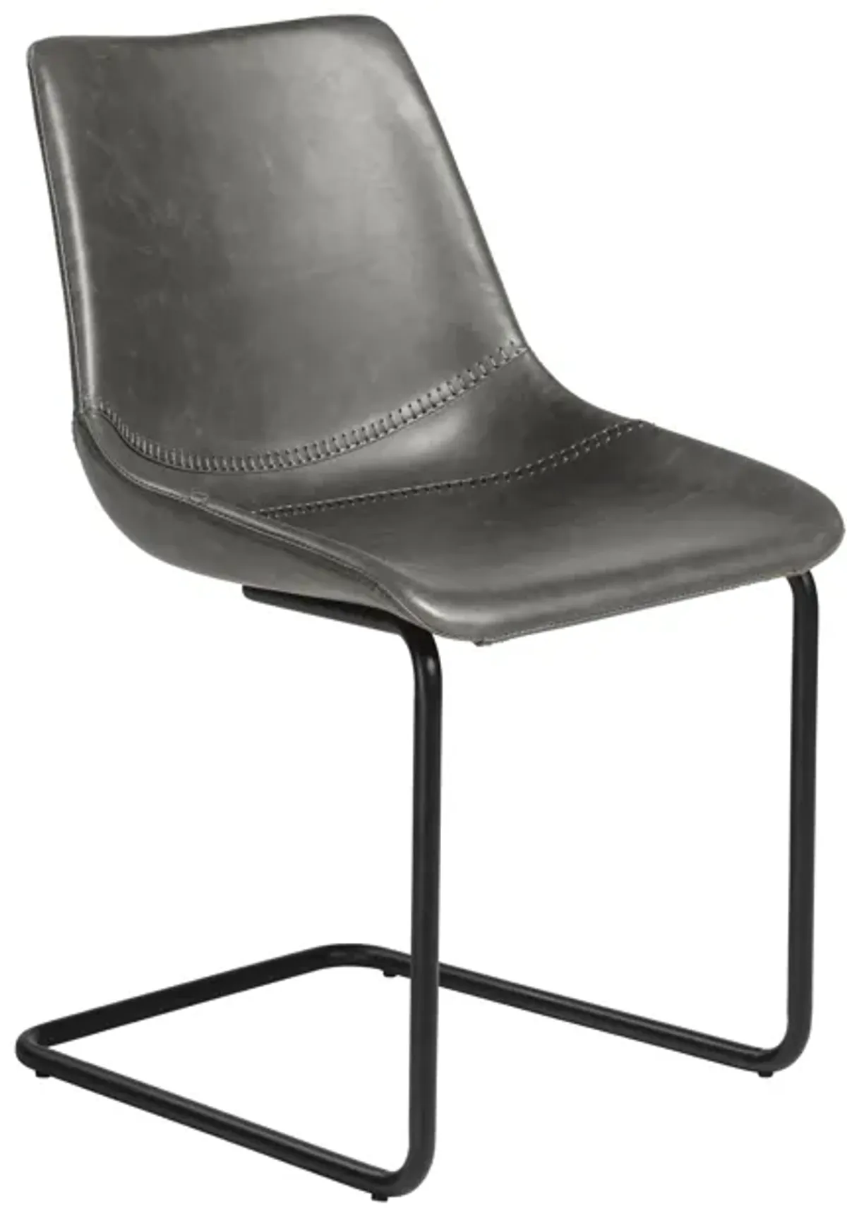 Flynn Side Chair in Vintage Gray with Black Steel Legs - Set of 2