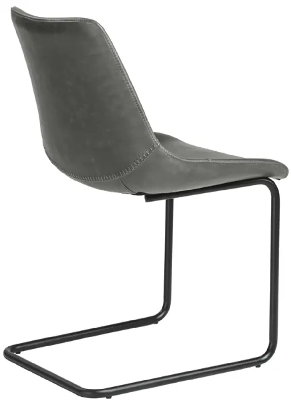 Flynn Side Chair in Vintage Gray with Black Steel Legs - Set of 2