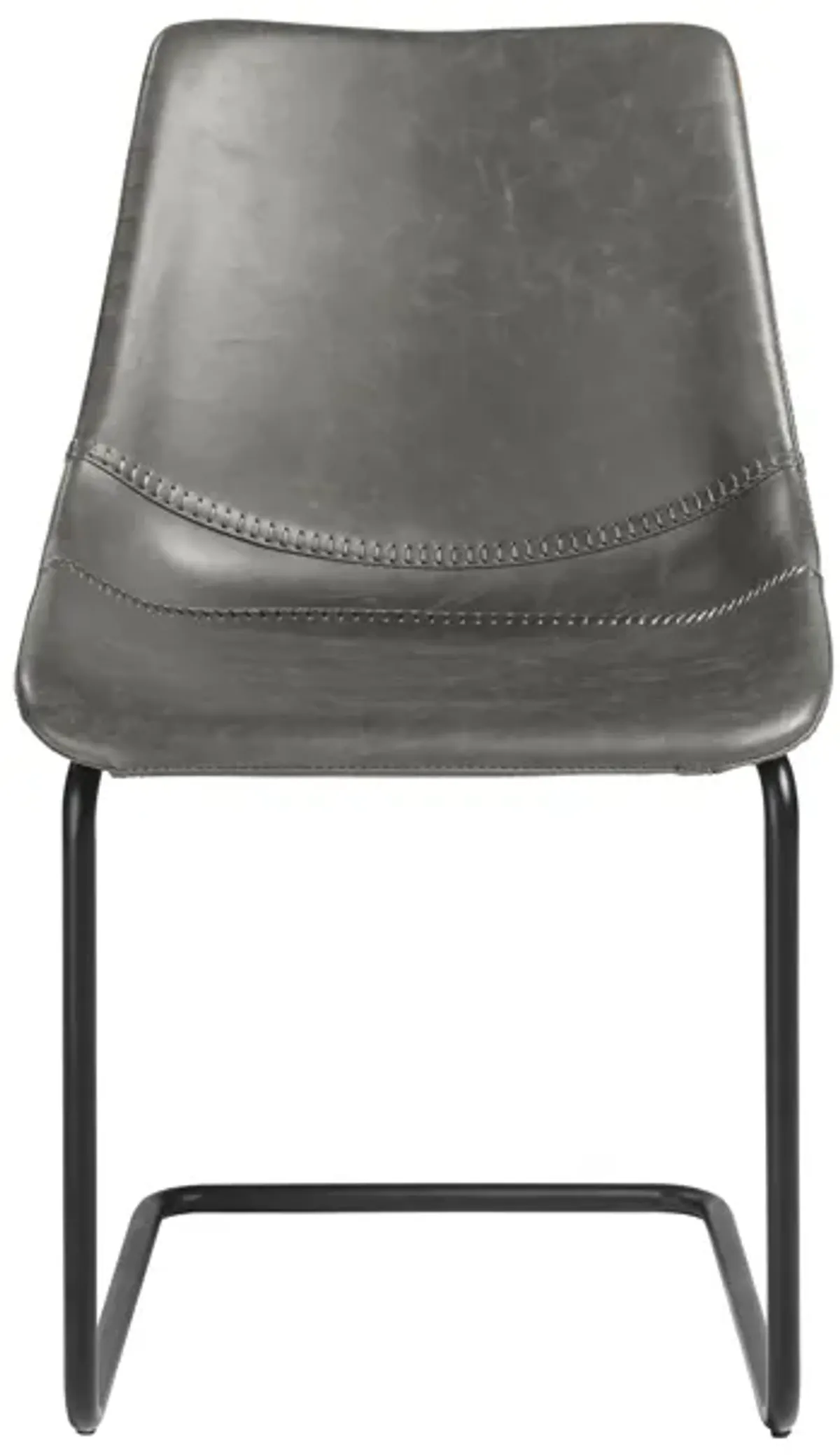 Flynn Side Chair in Vintage Gray with Black Steel Legs - Set of 2