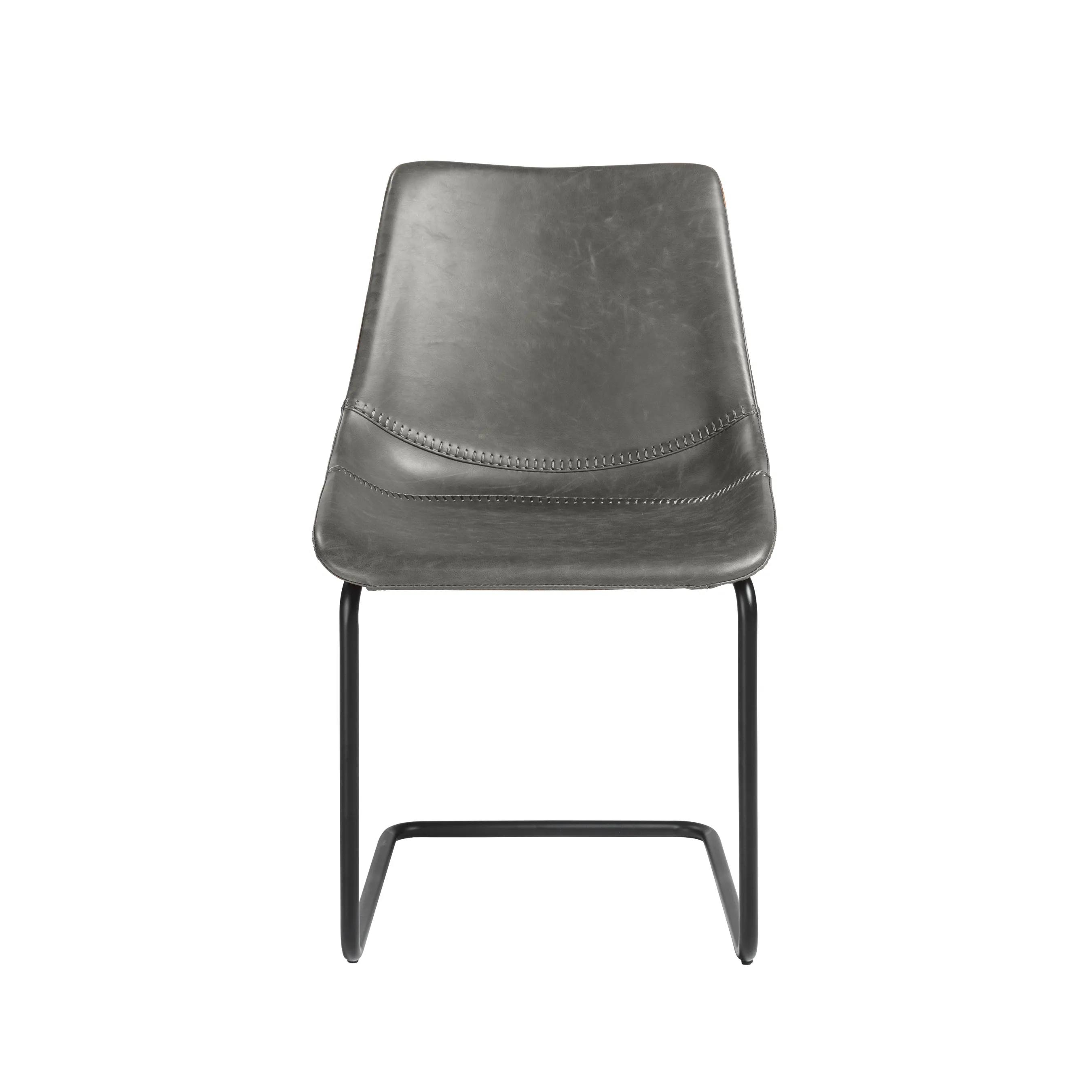 Flynn Side Chair in Vintage Gray with Black Steel Legs - Set of 2