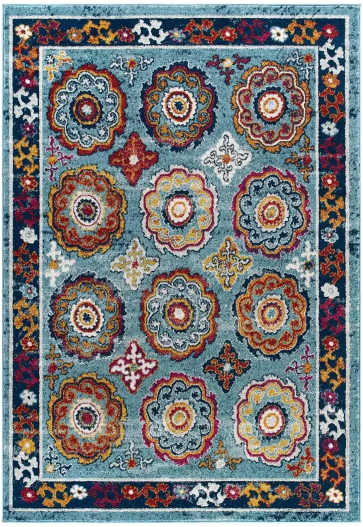 Entourage Odile Distressed Floral Moroccan Trellis 5x8 Area Rug