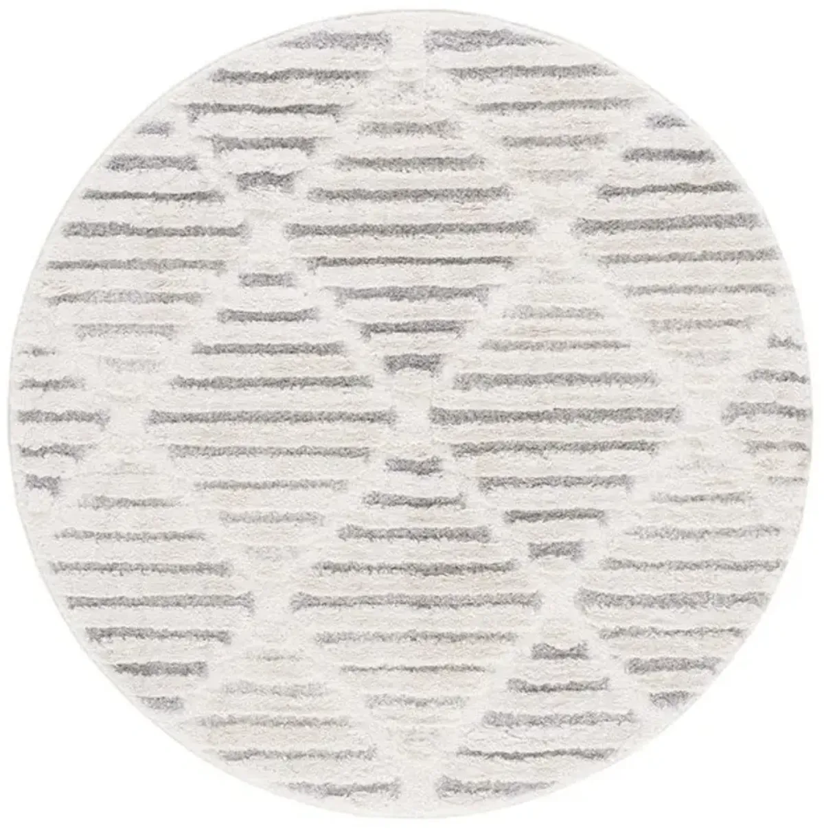 HI-LO SHAG 212 Beige 6'-7' X 6'-7' Round Round Rug