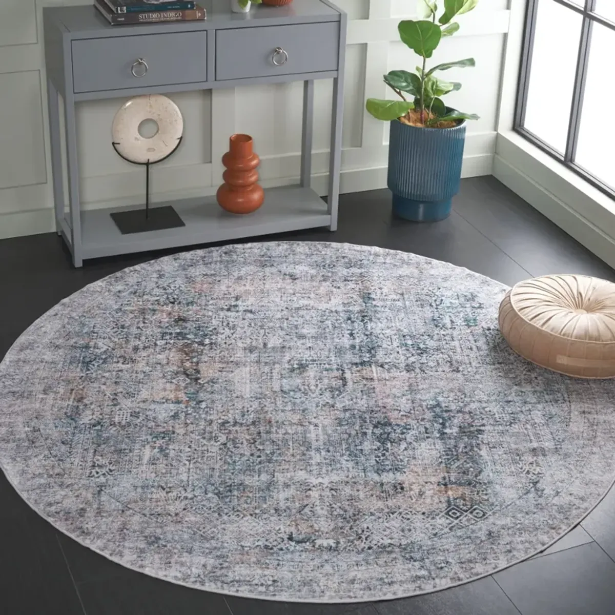 SANTA MONICA 539 DARK GREEN  6' x 6' Round Round Rug