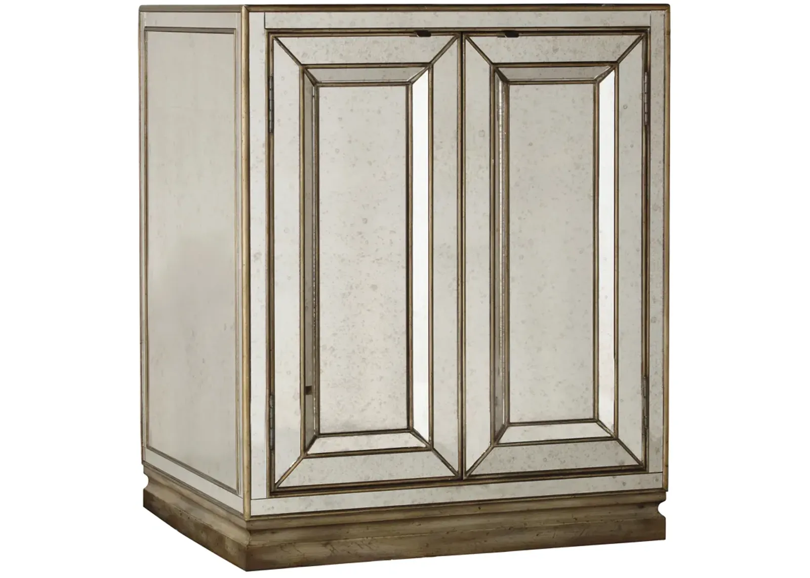 Sanctuary 2-Door Mirrored Nightstand 