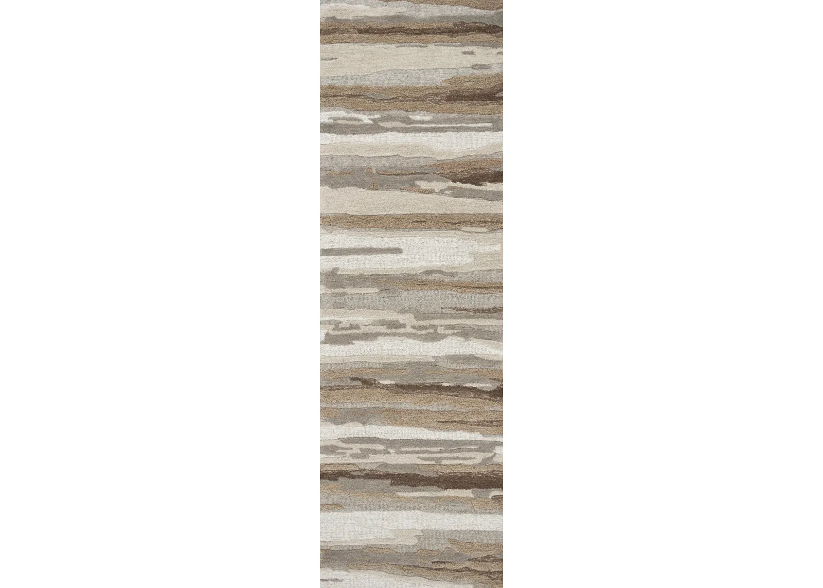 Vogue Beige Abstract Wool 2'6" x 8' Runner Rug