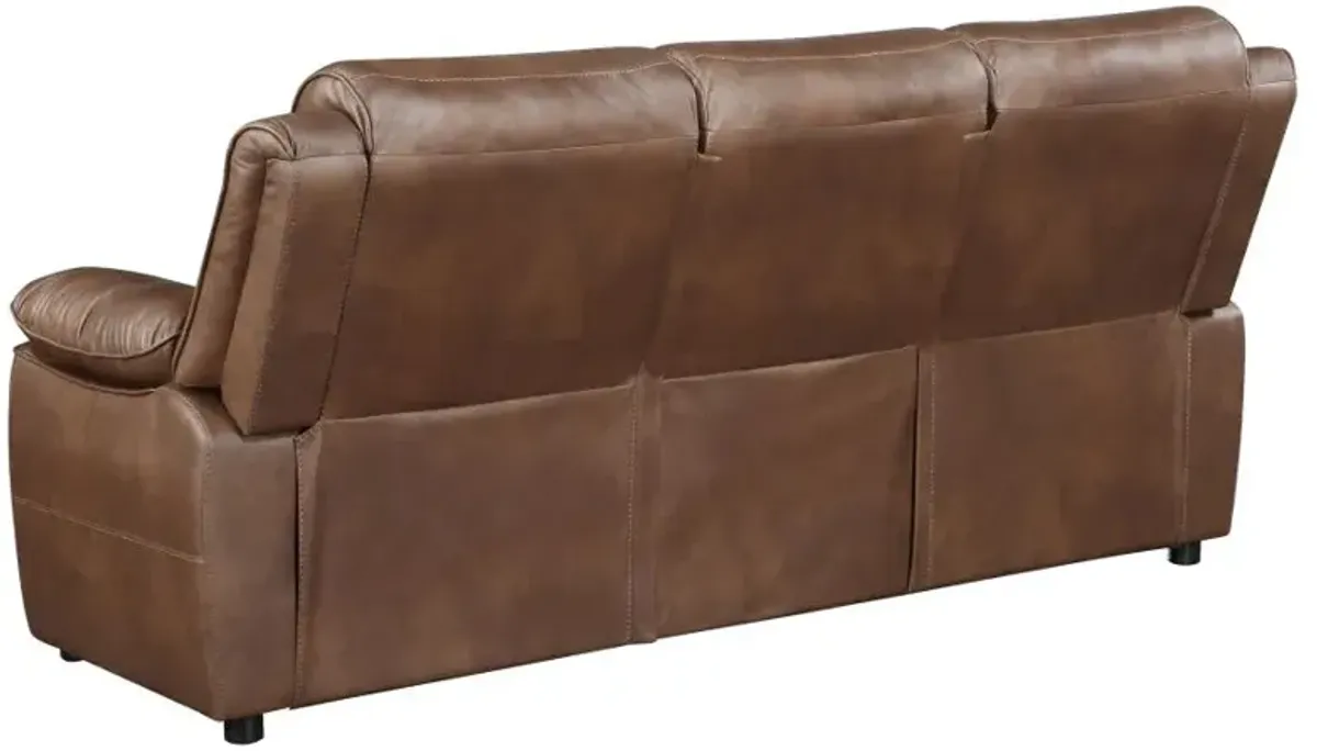 Ellington 2-piece Upholstered Padded Arm Sofa Set Dark Brown