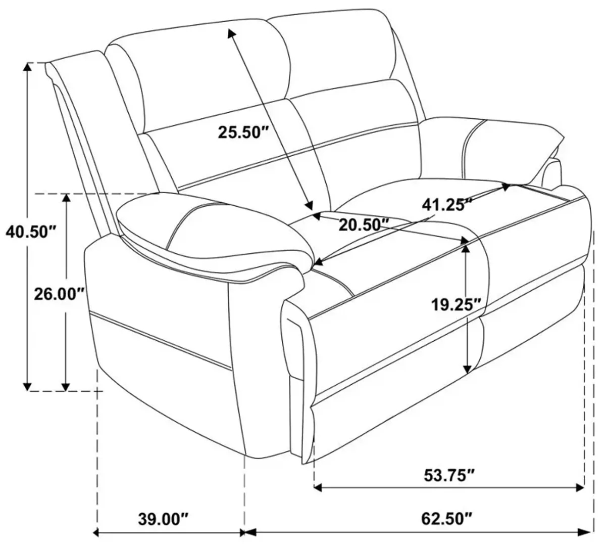 Ellington 2-piece Upholstered Padded Arm Sofa Set Dark Brown