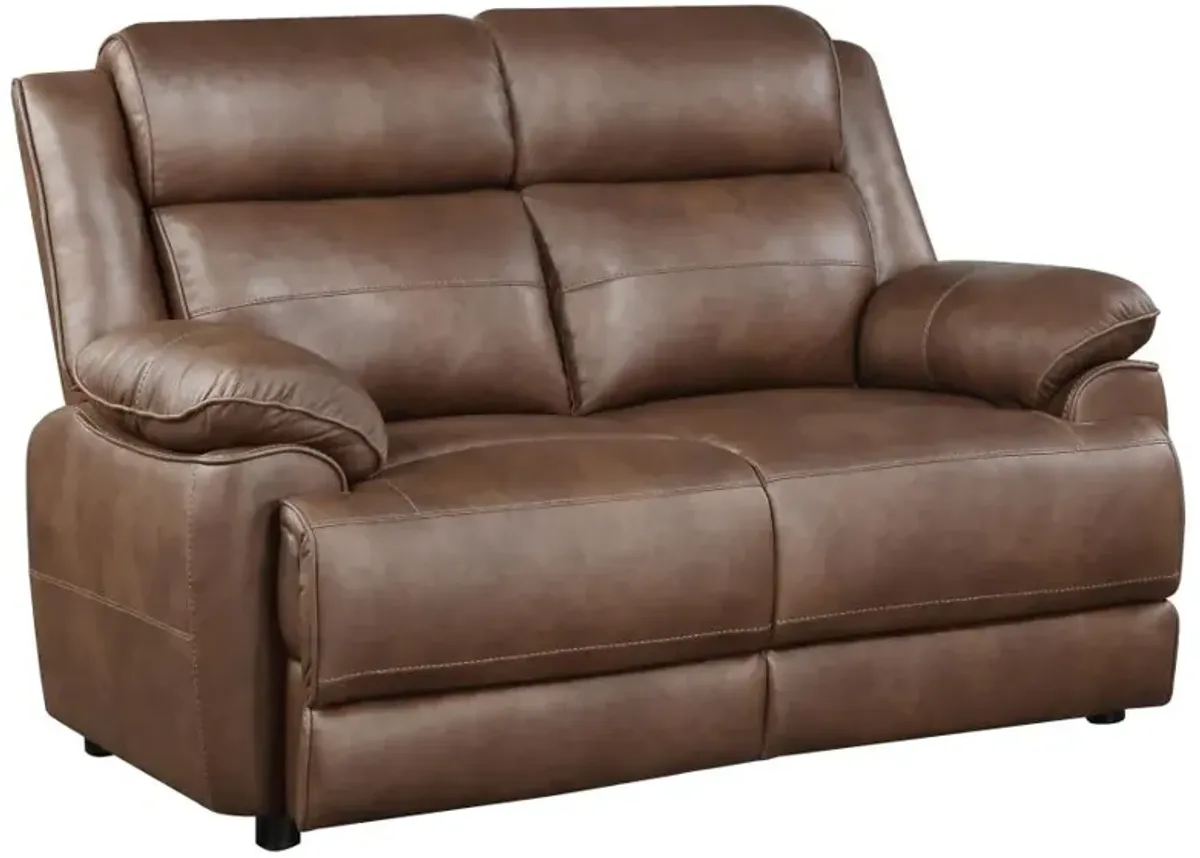 Ellington 2-piece Upholstered Padded Arm Sofa Set Dark Brown