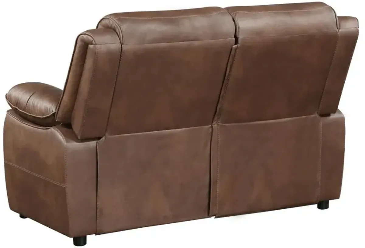 Ellington 2-piece Upholstered Padded Arm Sofa Set Dark Brown