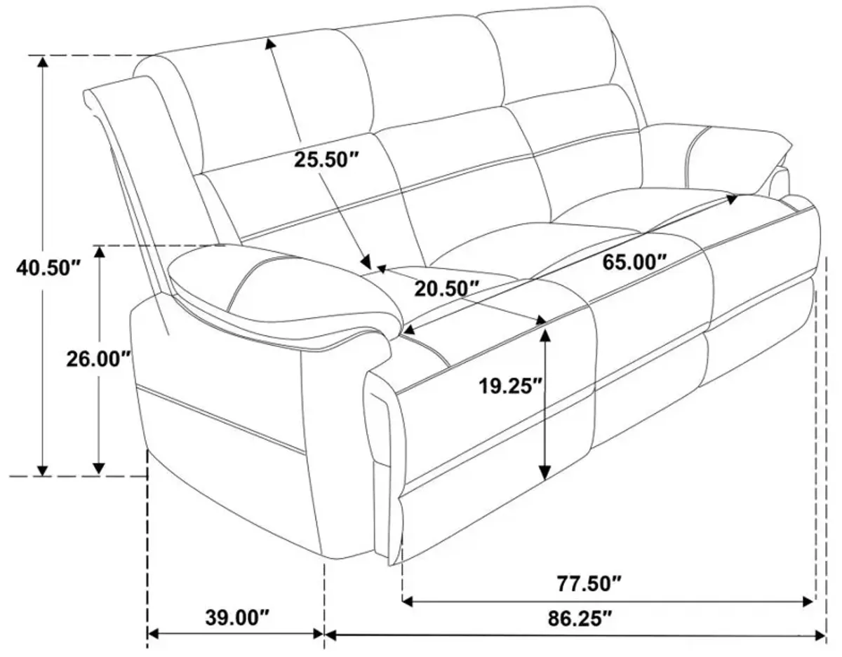 Ellington 2-piece Upholstered Padded Arm Sofa Set Dark Brown