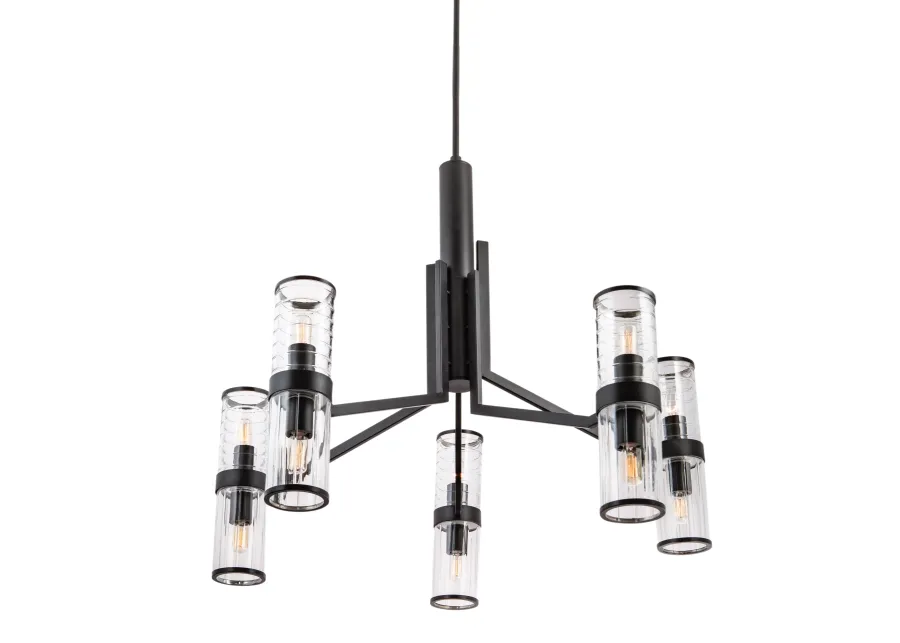 Stripe Chandelier - Matte Black