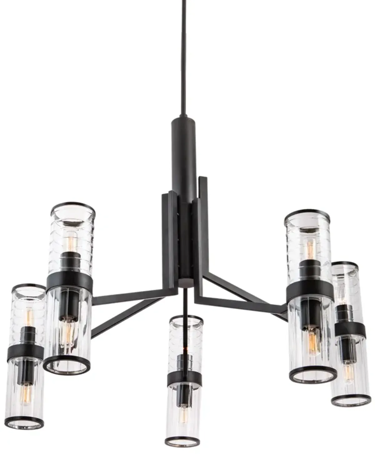 Stripe Chandelier - Matte Black