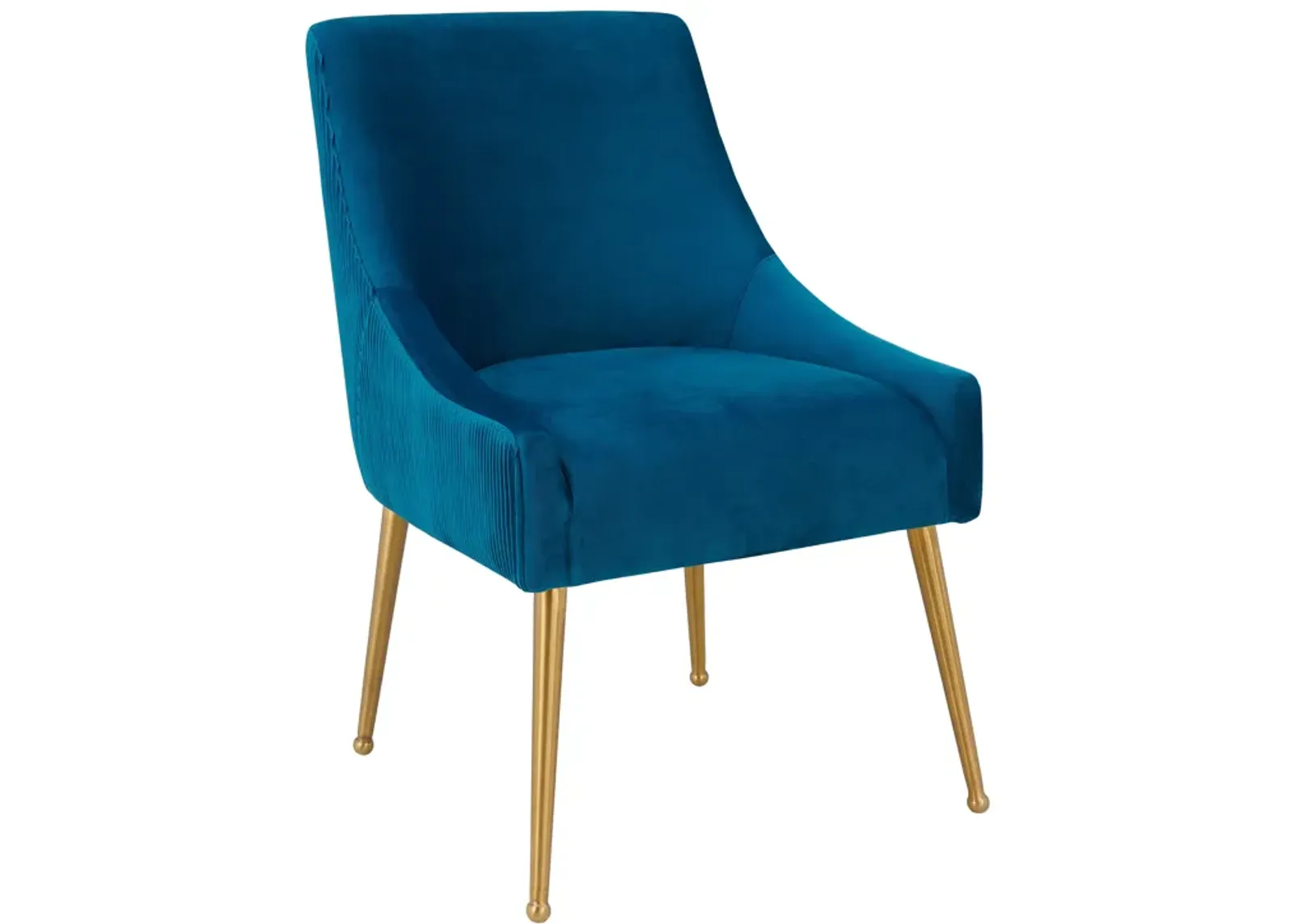 Beatrix Pleated Navy Velvet Side Chair