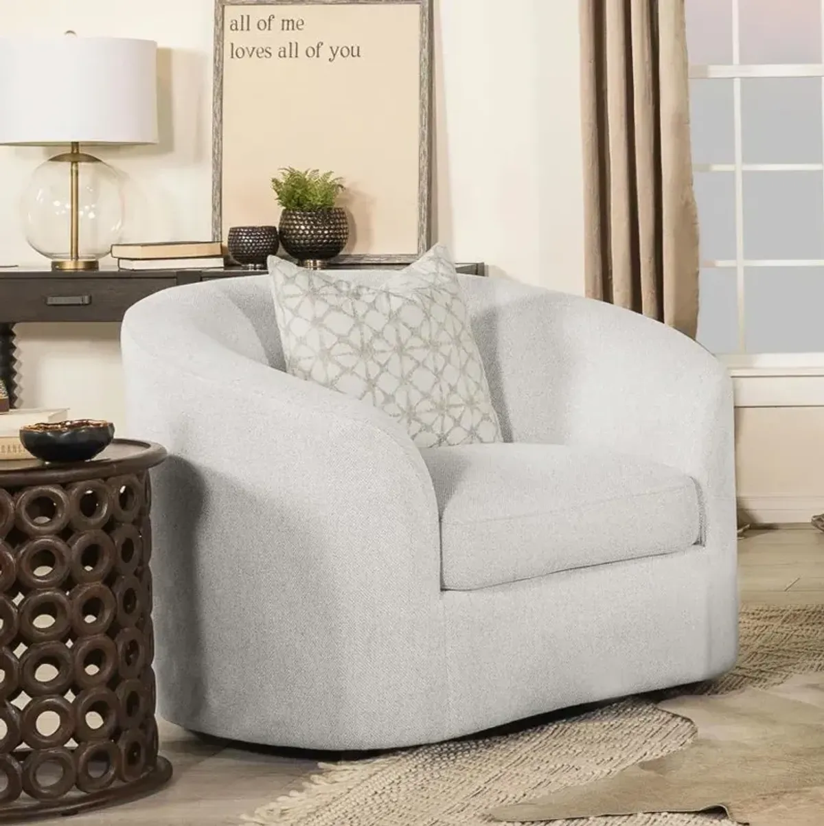 Aaliyah Upholstered Tight Back Chair Latte