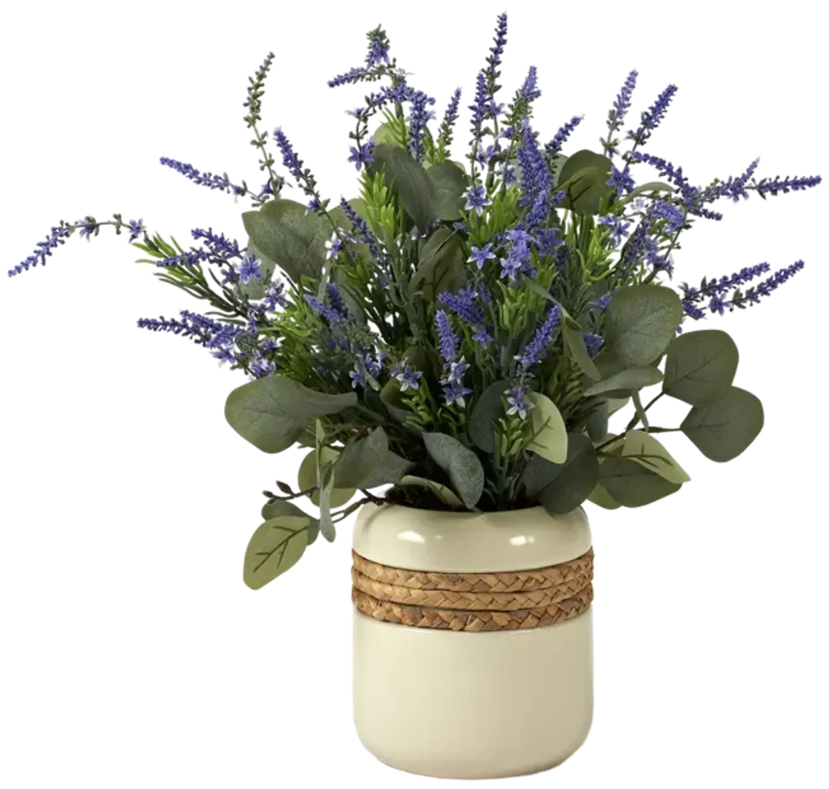 Lavender And Eucalyptus in Glazed Ceramic Planter