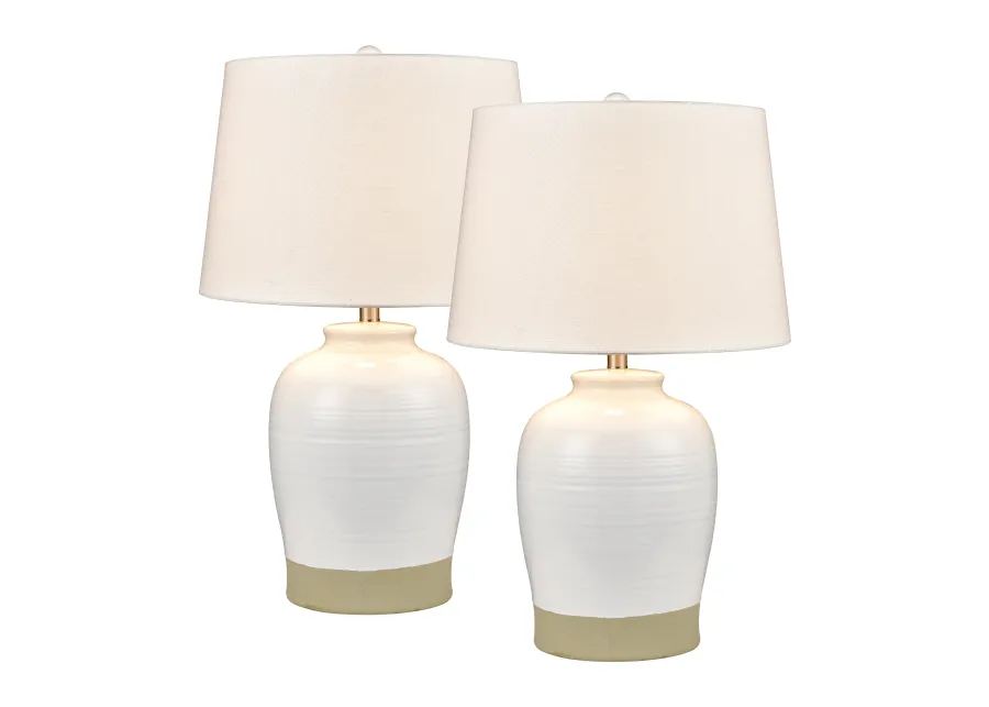 Peli 28'' High 1-Light Table Lamp - Set of 2 White