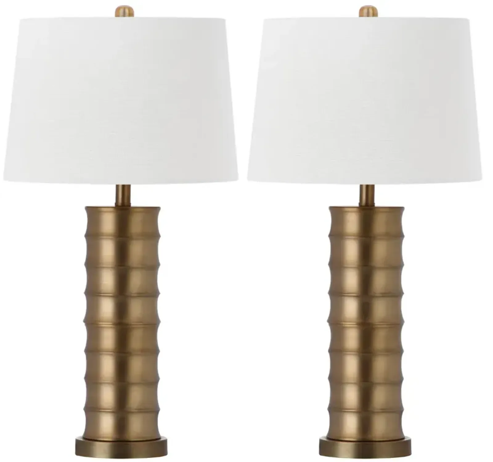 Linus 28.5-Inch H Brass Column Table Lamp - Set of 2