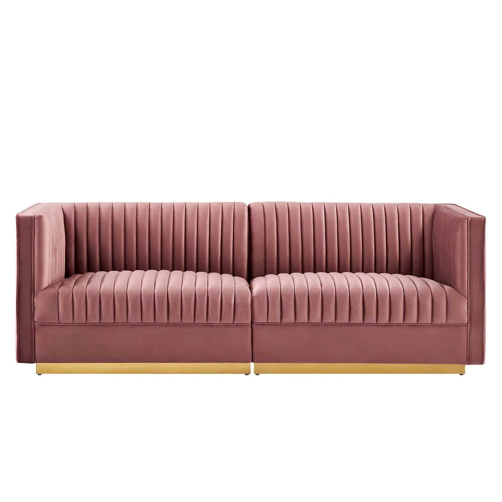 Sanguine Channel Tufted Performance Velvet Modular  Loveseat