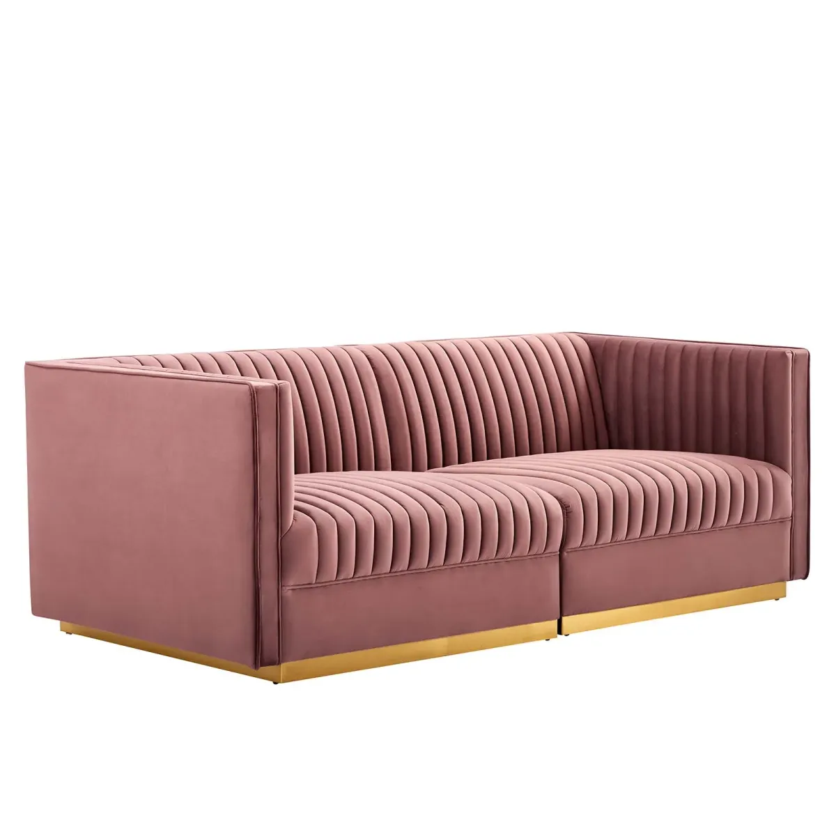 Sanguine Channel Tufted Performance Velvet Modular  Loveseat