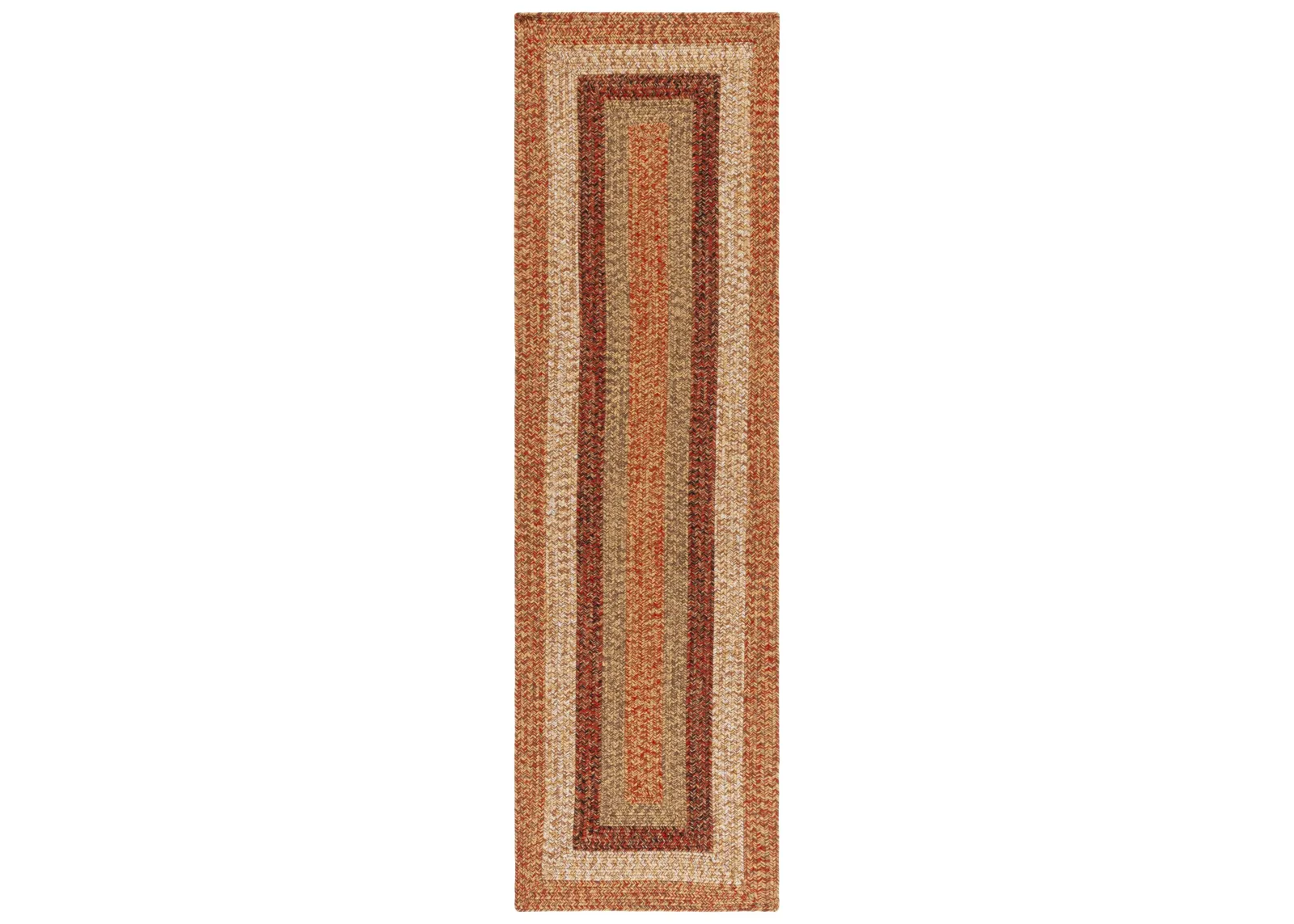 BRAIDED 318 RUST  2'-3' x 8' Runner Rug