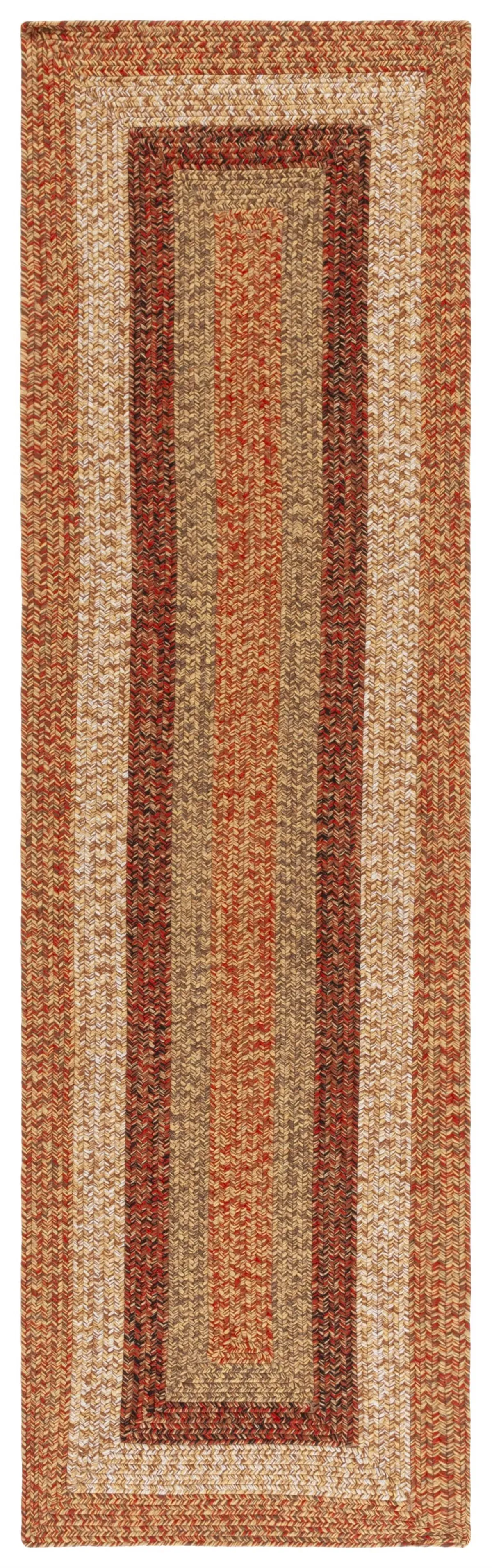 BRAIDED 318 RUST  2'-3' x 8' Runner Rug