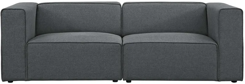 Mingle 2 Piece Upholstered Fabric Sectional Sofa Set