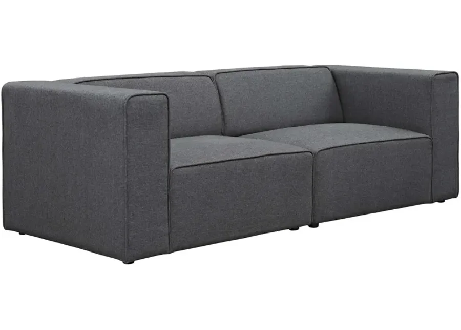 Mingle 2 Piece Upholstered Fabric Sectional Sofa Set