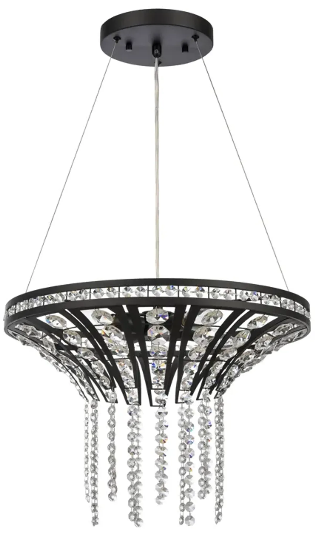 Fantania 18" Wide 4-Light Chandelier - Matte Black