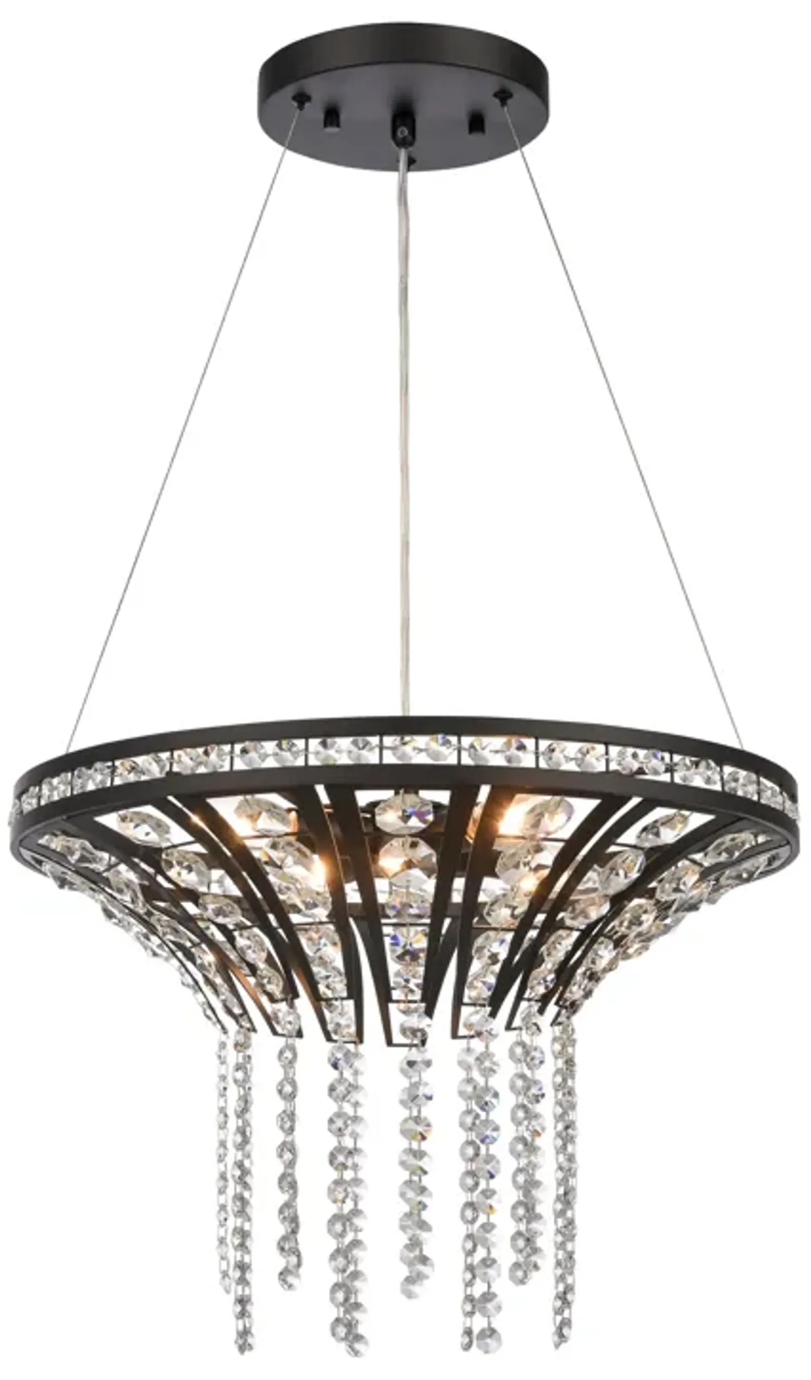 Fantania 18" Wide 4-Light Chandelier - Matte Black