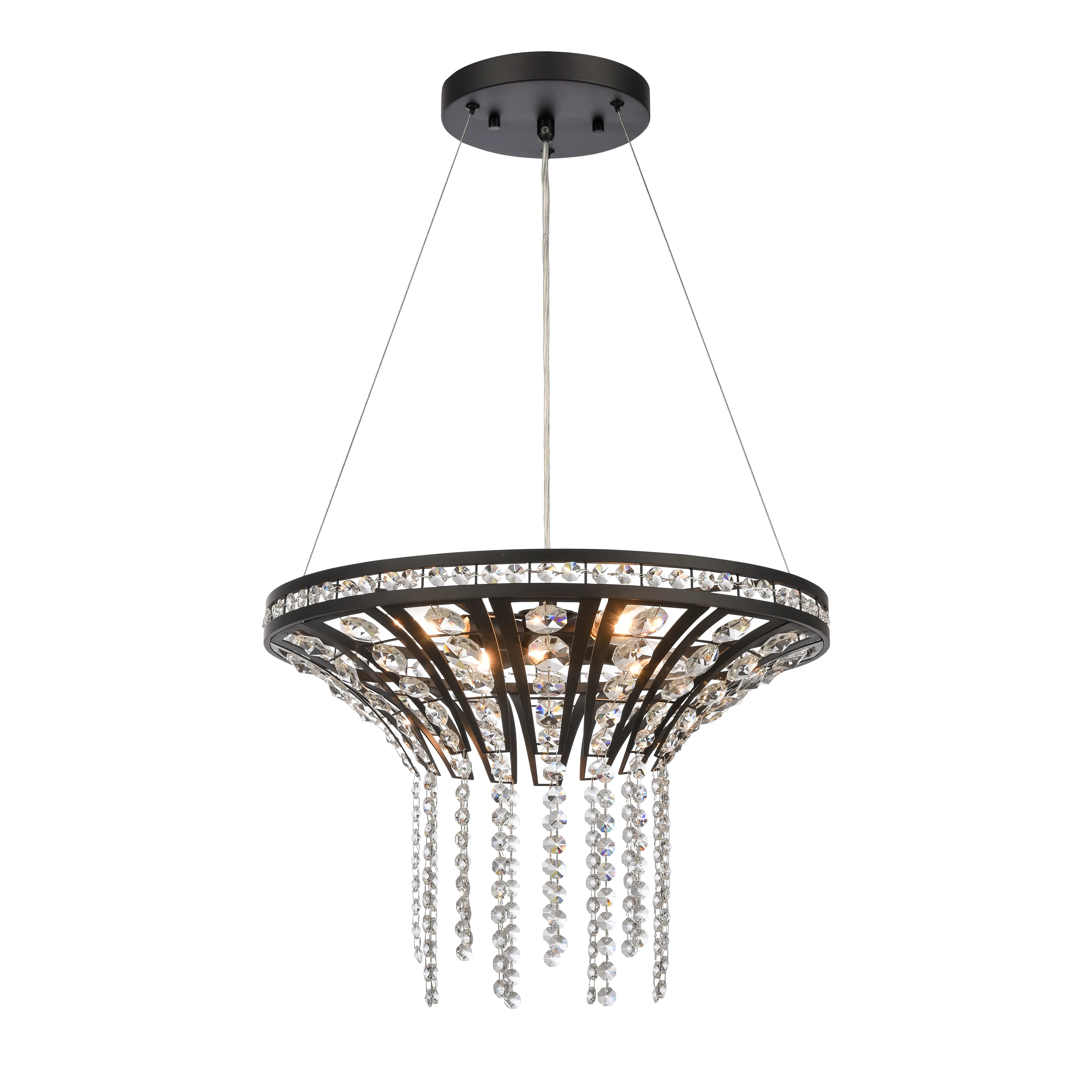 Fantania 18" Wide 4-Light Chandelier - Matte Black