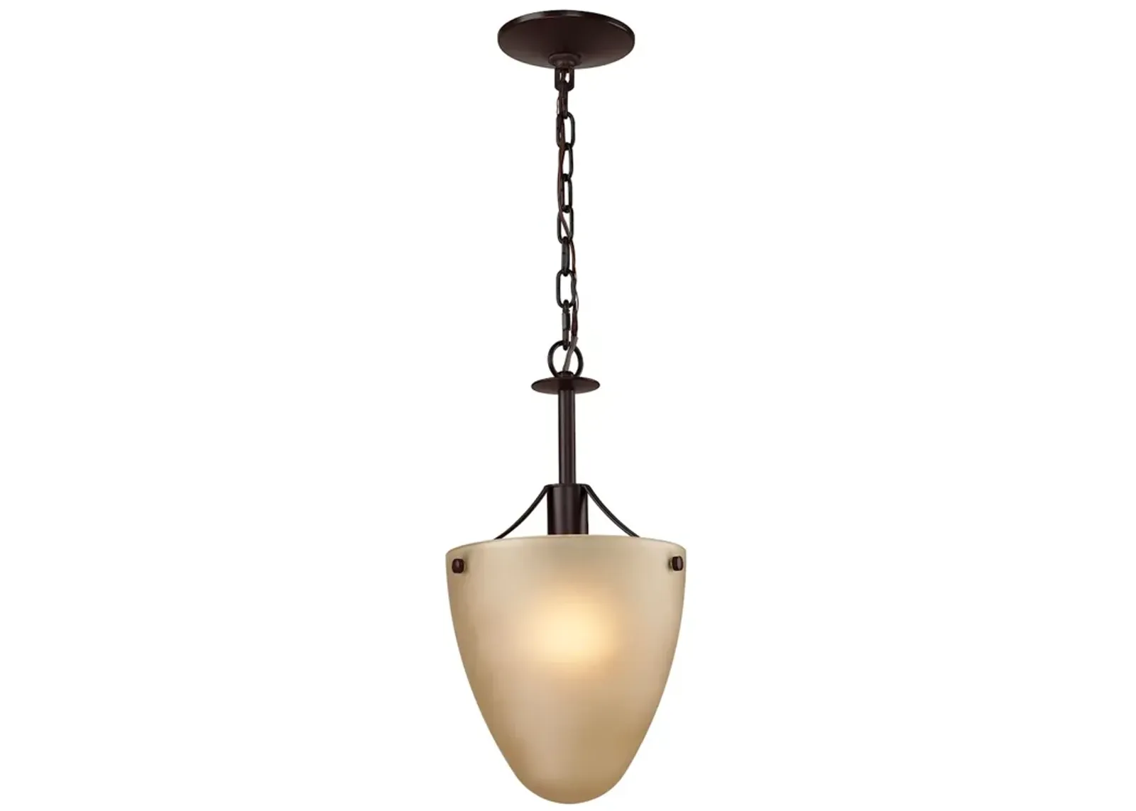 Jackson 1-Light Semi Flush in Oil Rubbed Bronze with Light Amber Glass - Includes LED Bulbs