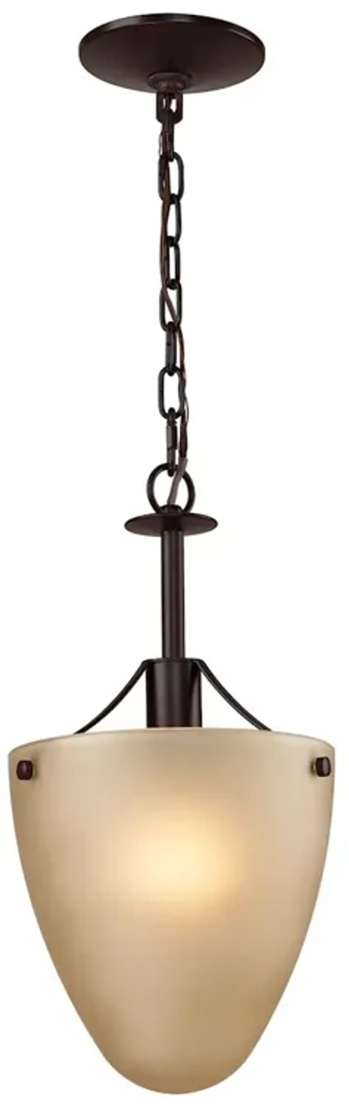 Jackson 1-Light Semi Flush in Oil Rubbed Bronze with Light Amber Glass - Includes LED Bulbs