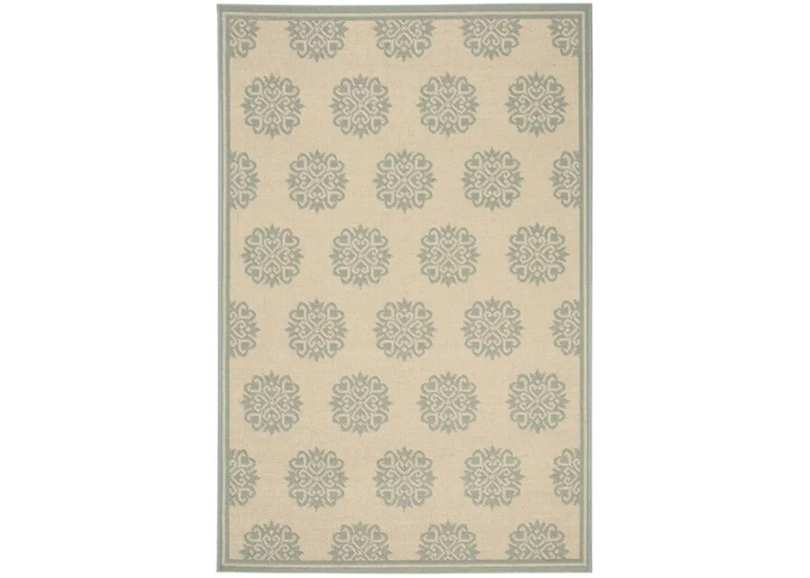 BEACH HOUSE Collection BHS181L-6SQ Cream / Aqua 6'-7" X 6'-7" Square