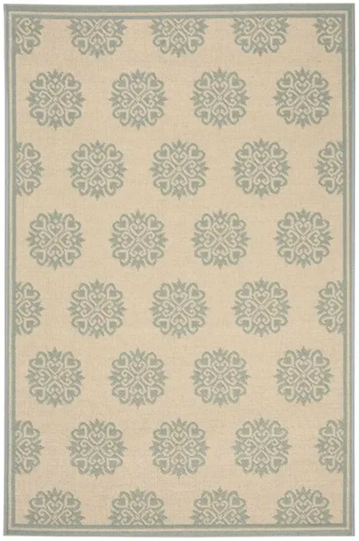 BEACH HOUSE Collection BHS181L-6SQ Cream / Aqua 6'-7" X 6'-7" Square