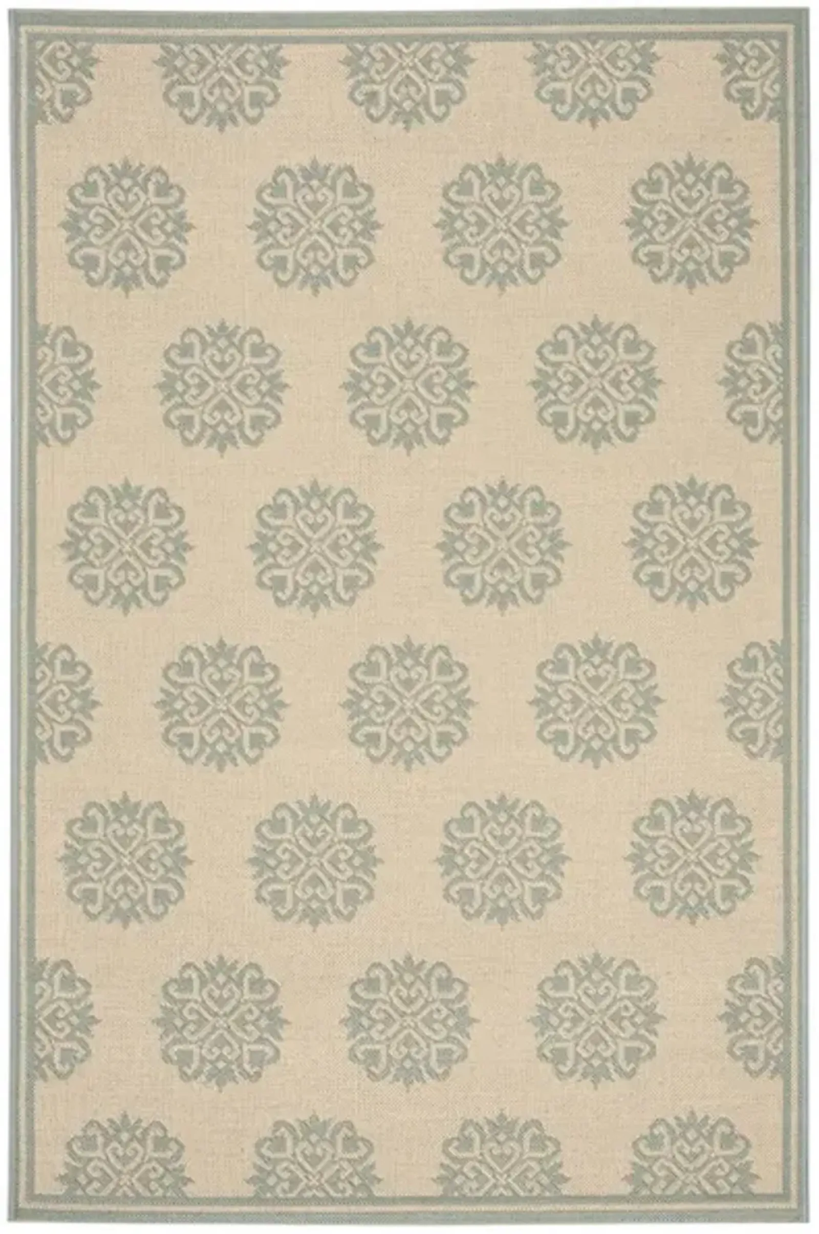 BEACH HOUSE Collection BHS181L-6SQ Cream / Aqua 6'-7" X 6'-7" Square