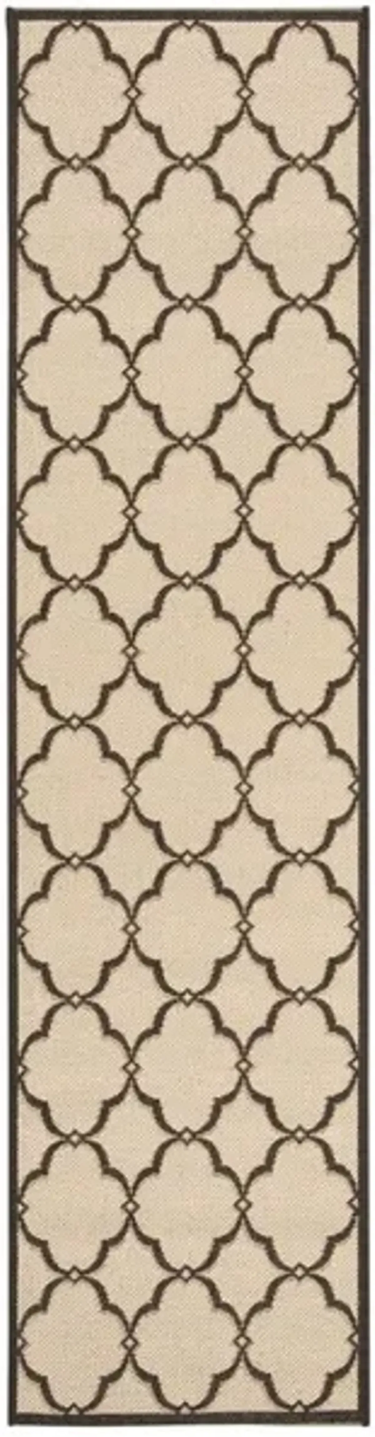 LINDEN 125 Collection LND125U-28 Creme / Brown 2'-2" X 8'