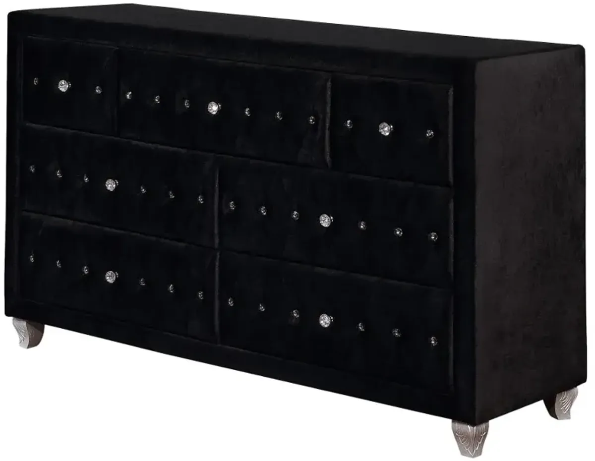 Deanna 7-drawer Rectangular Dresser Black