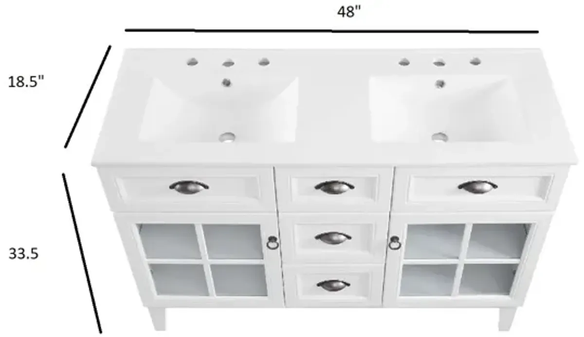 Isle 48" Double Bathroom Vanity Cabinet