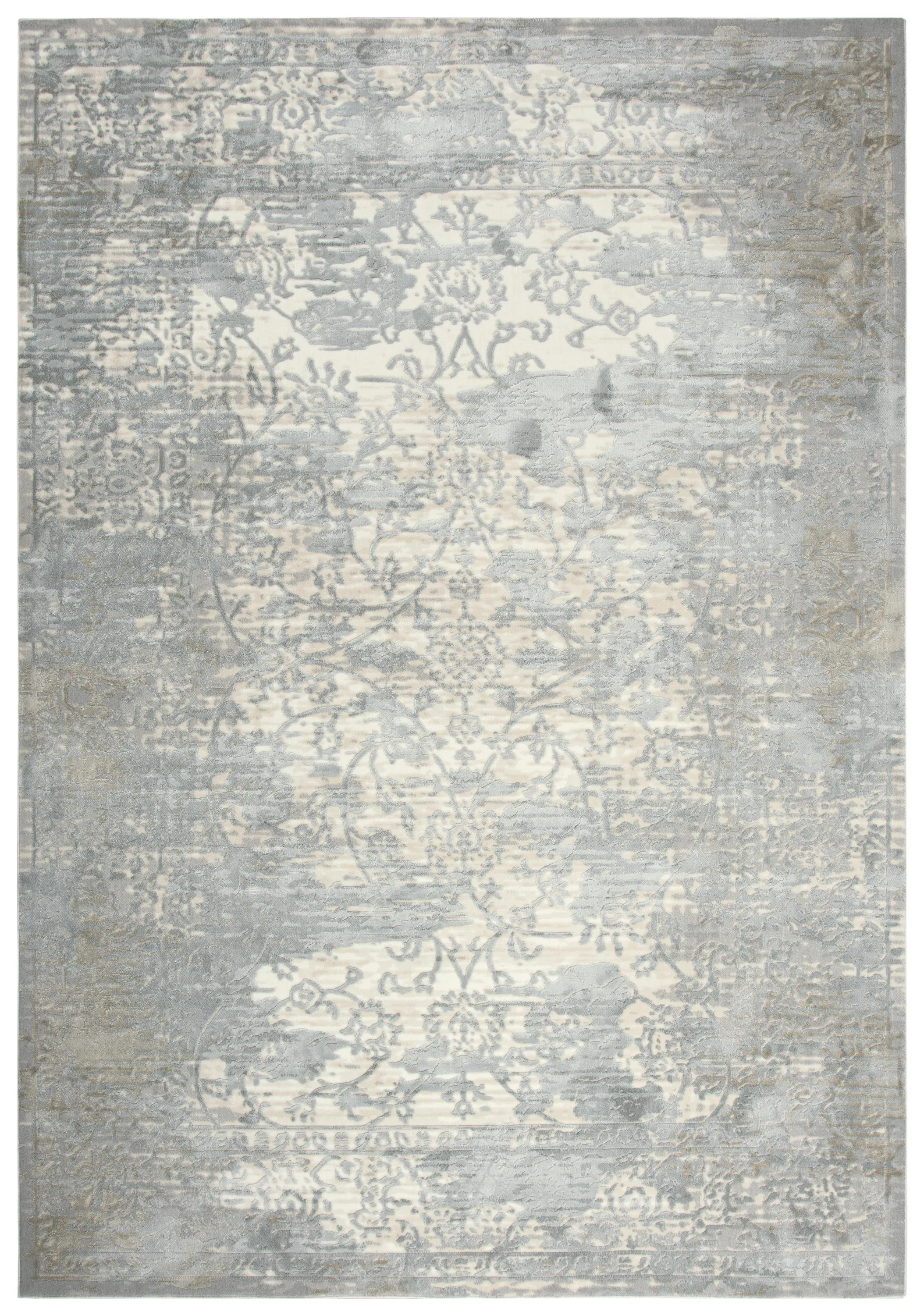 Chelsea Gray/Cream Vine/Scroll Polyester 5'3" x 7'6" Rectangle Rug