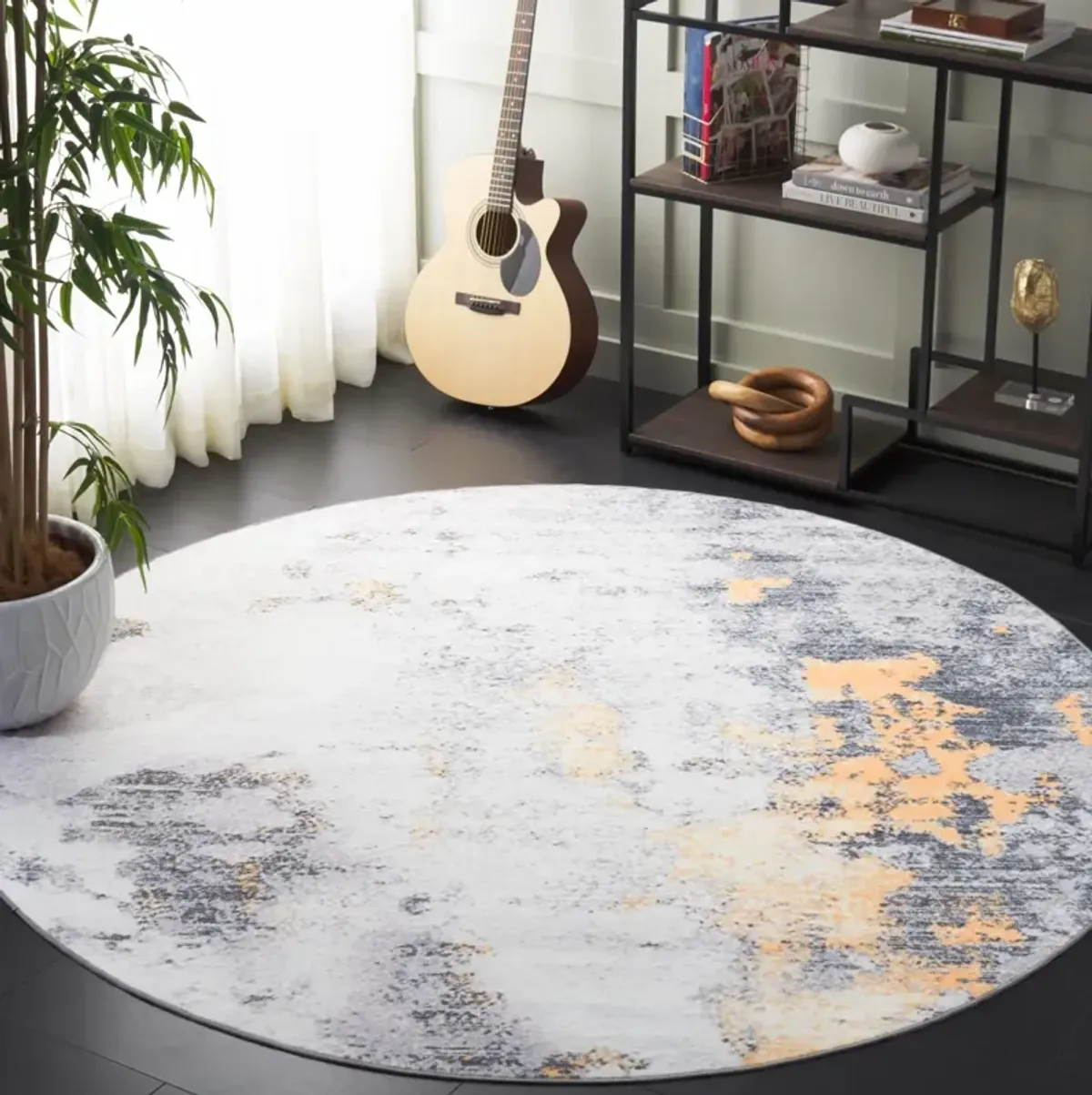 SANTA MONICA 803 GREY  6' x 6' Round Round Rug