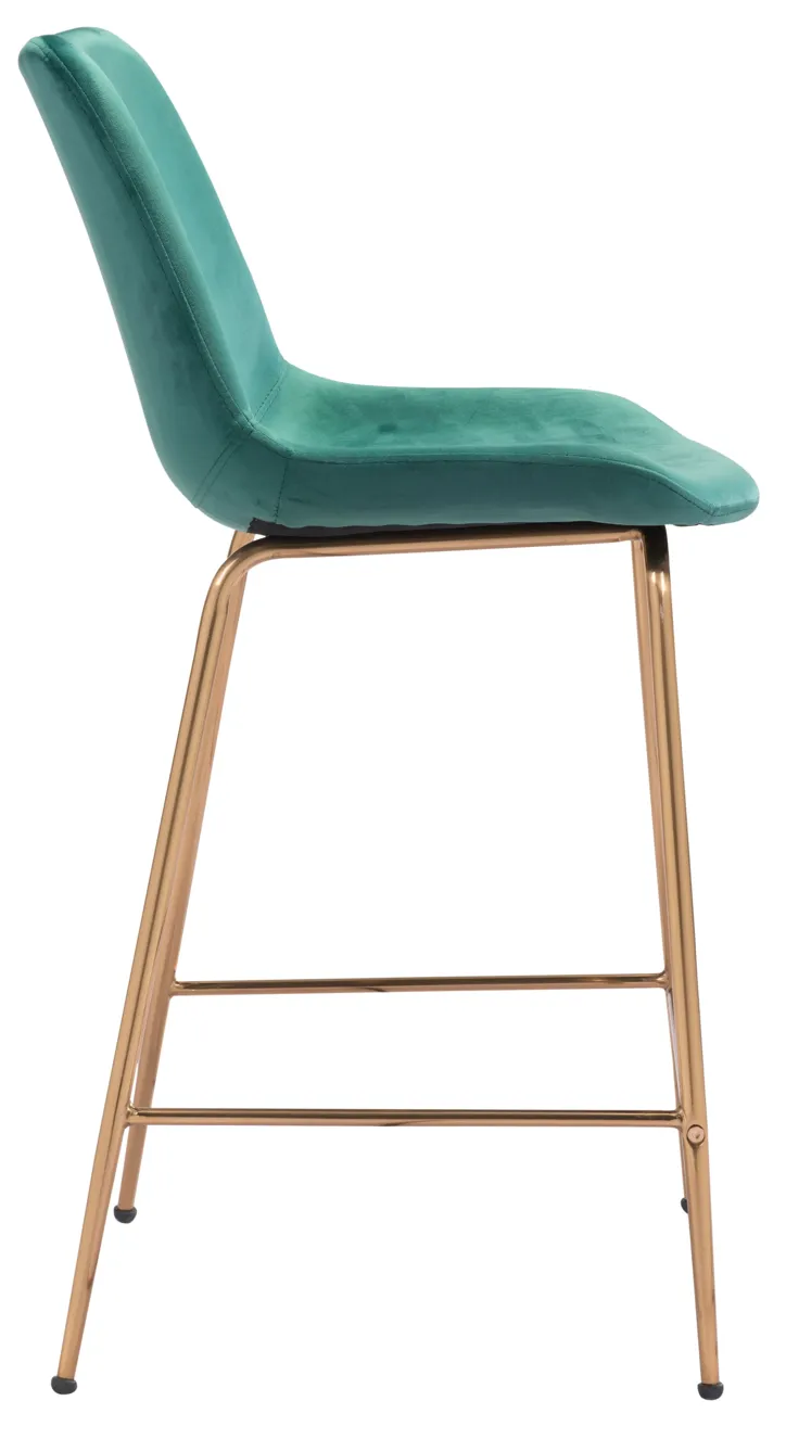 Tony Counter Stool Green & Gold