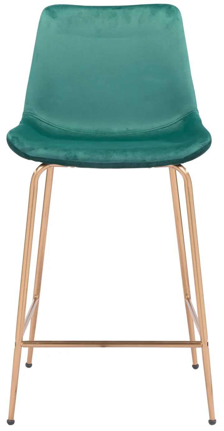 Tony Counter Stool Green & Gold