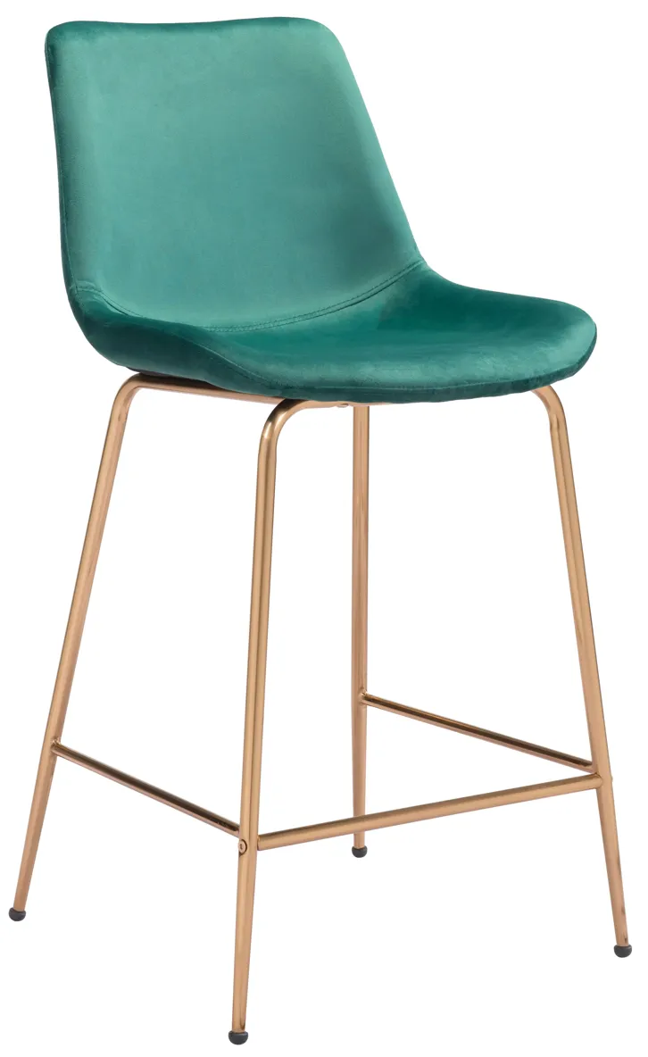 Tony Counter Stool Green & Gold