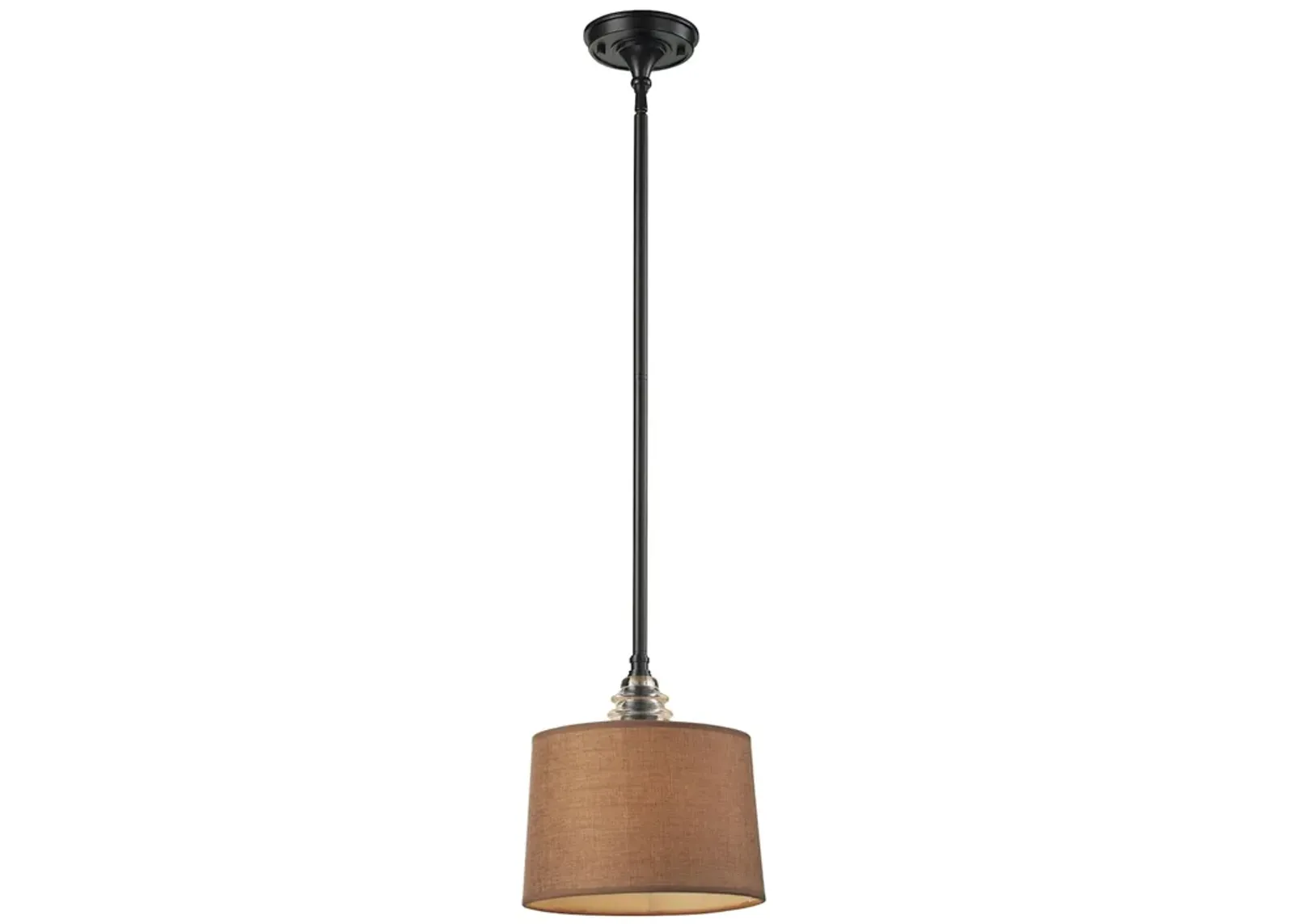 Insulator Glass 1-Light Pendant in Oiled Bronze - Includes LED Bulb