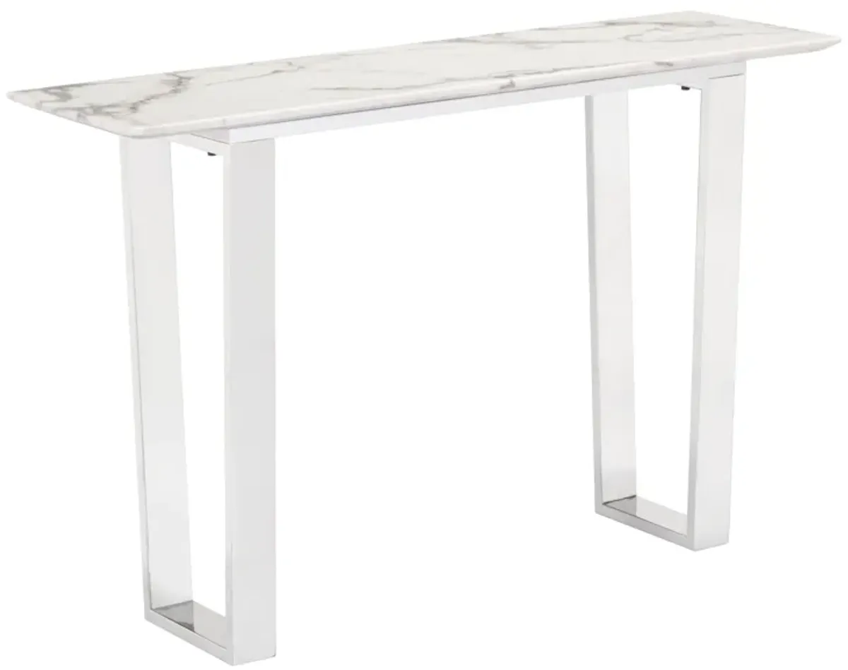 Atlas Console Table White & Silver